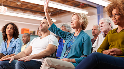 A group of people attending a workshop.