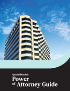 Cover image of Special Durable Power of Attorney guide with image of the LACERA Building.