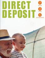 Image of Direct Deposit form with grandfather fishing with grandson.