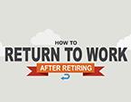 Gray background with clouds and the words "Return to Work After Retiring."