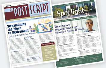 Brochures of PostScript and Spotlight newsletters.