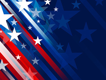 White stars with streaks of red, white and blue.