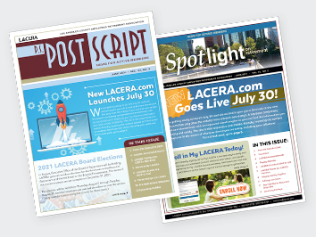 Brochures of PostScript and Spotlight newsletters.