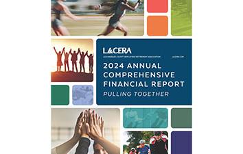 Collage background with multiple colors and people holding hands. Text say, "Popular Annual Financial Report for the Fiscal Year Ended June 30, 2024."