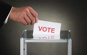 Vote placed in ballot box.