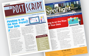 Brochures of PostScript and Spotlight newsletters.