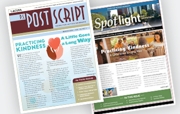 Brochures of PostScript and Spotlight newsletters.