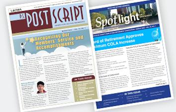 Brochures of PostScript and Spotlight newsletters.