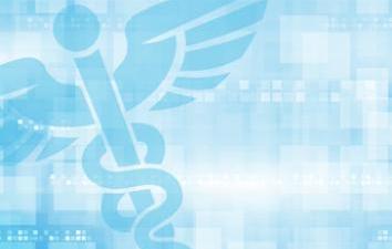 Light blue background with medical symbol.