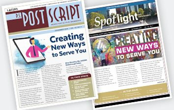Brochures of PostScript and Spotlight newsletters.